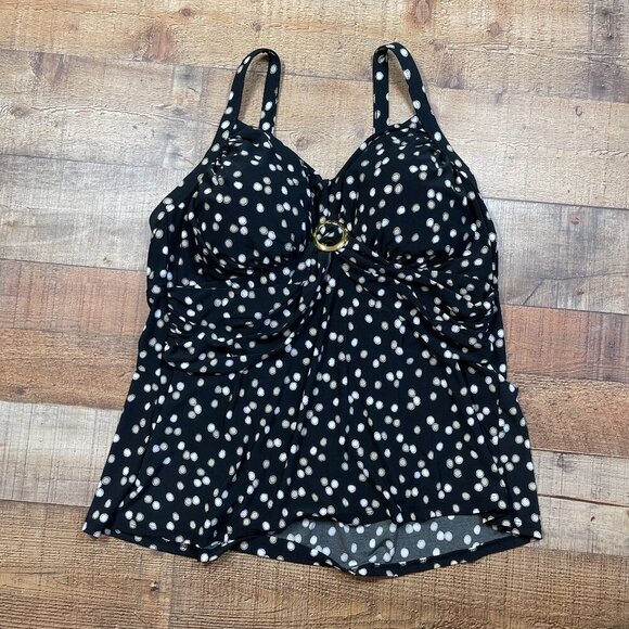 Trimshaper Black And White Tankini with Padded Cups size 20W - Picture 1 of 5